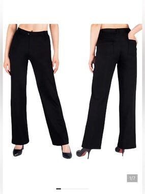 YOGIPACE Straight Leg  High Waisted Trousers, Women’s Size 10P Black NWT